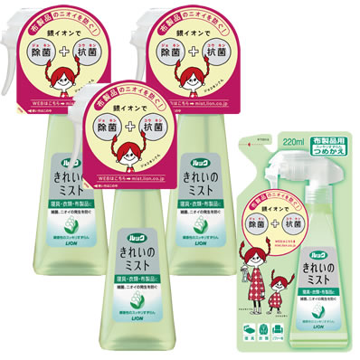 ルック きれいのミスト 布製品用 スッキリすずらん 3本＋つめかえ用1袋セット画像大