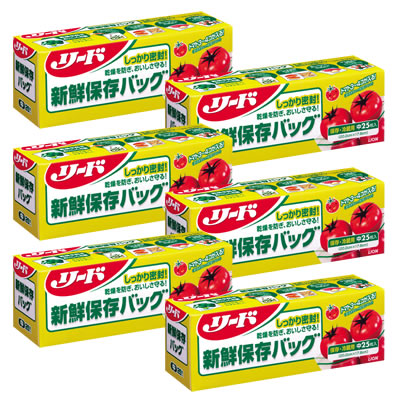 リード 新鮮保存バッグ 中 6個セット画像大