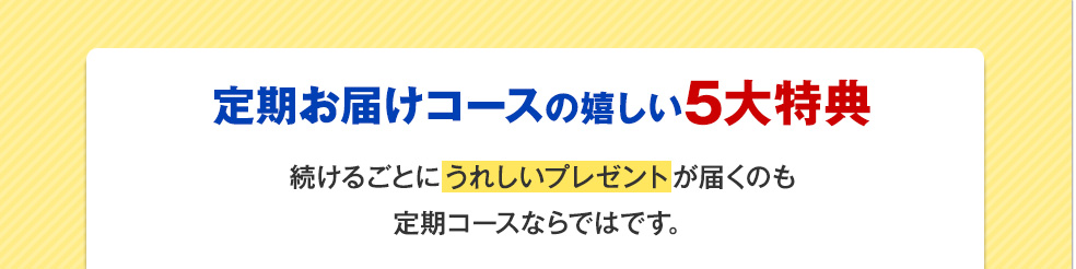 定期お届けコースの嬉しい5大特典