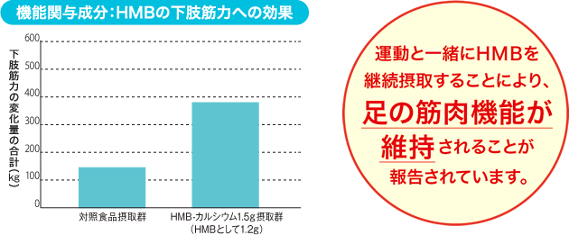 機能関与成分:HMBの下肢筋力への効果