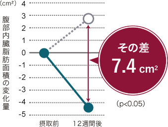 内臓脂肪断面積の変化量